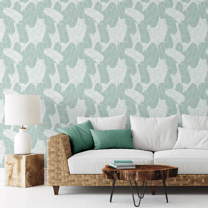 Palm Leaves - Sage - Wallpaper, Wallpaper, Ozark Home 