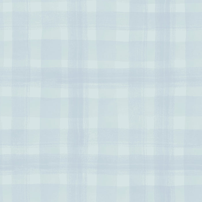 Soft Gingham - Sky Blue - Wallpaper, Wallpaper, Ozark Home 