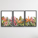 Oasis - Three Piece Jungle Monstera Palm Garden Stretched Canvas Print, Wall Art, Ozark Home 