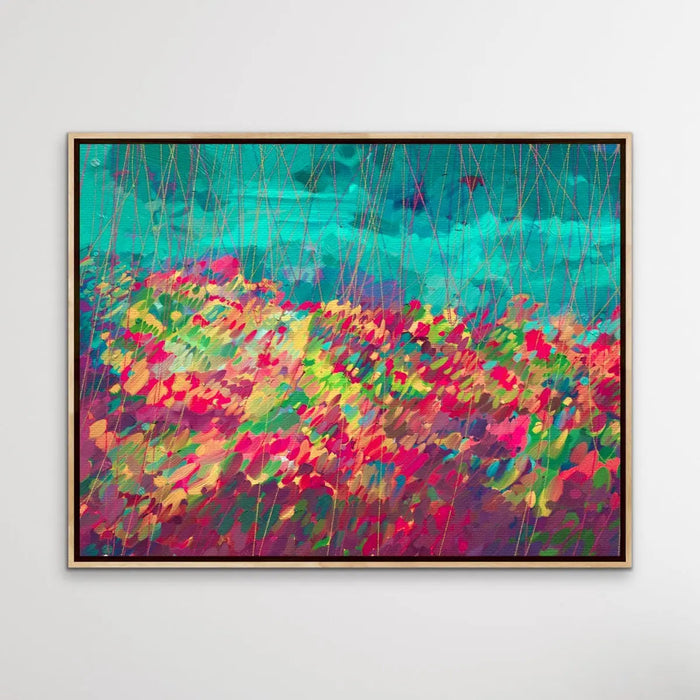 Oh Happy Day - Colourful Abstract Floral Blue Pink Print, Wall Art, Ozark Home 