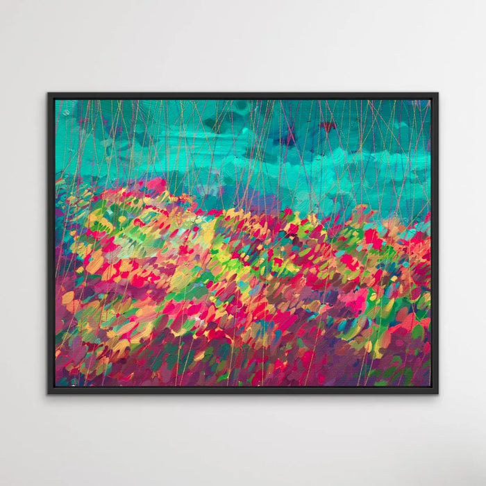 Oh Happy Day - Colourful Abstract Floral Blue Pink Print, Wall Art, Ozark Home 