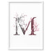 Custom Personalised Floral Watercolour Grey & Blush Initial - Art Print - Ozark Home