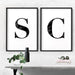 Custom Personalised Black Marble Initial - Art Print - Ozark Home