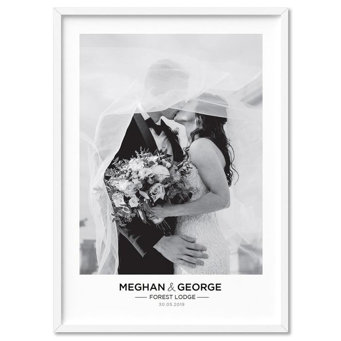 Custom Wedding Photo Design Portrait - Art Print, Wall Art, Ozark Home 