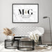 Custom Couple Initials. Monogram Marble Design - Art Print, Wall Art, Ozark Home 