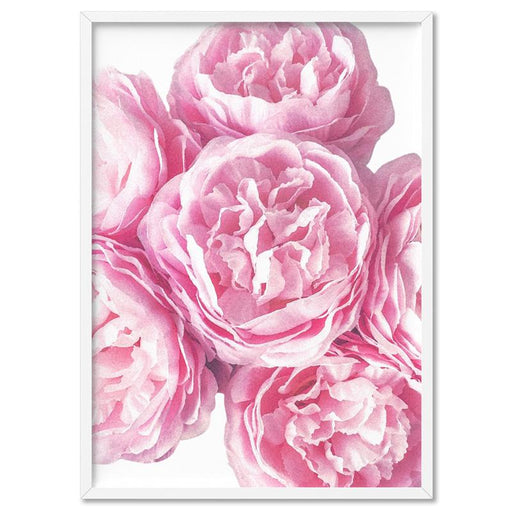 Pink Peonies Stack in Watercolour - Art Print - Ozark Home