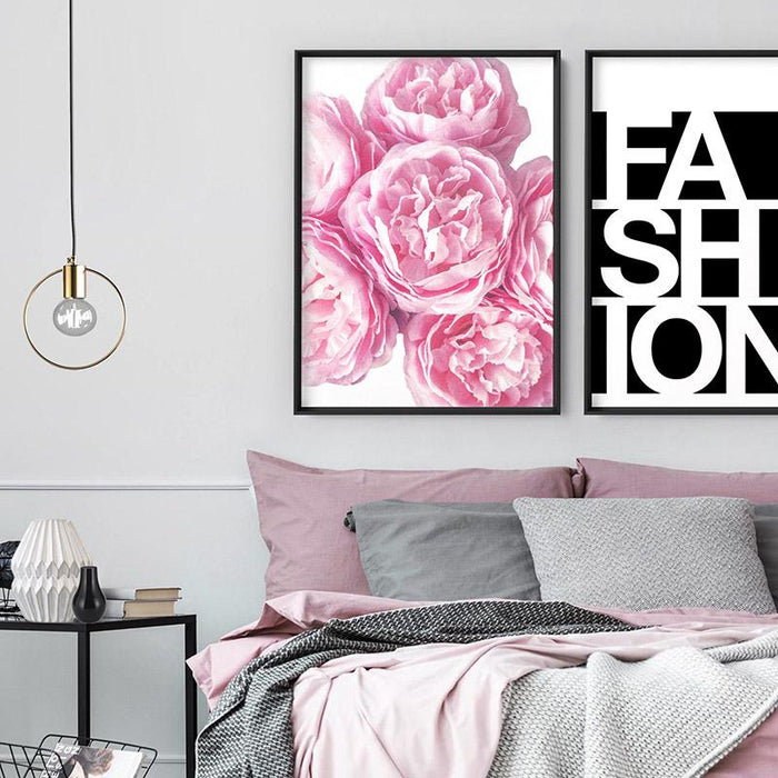 Pink Peonies Stack in Watercolour - Art Print - Ozark Home