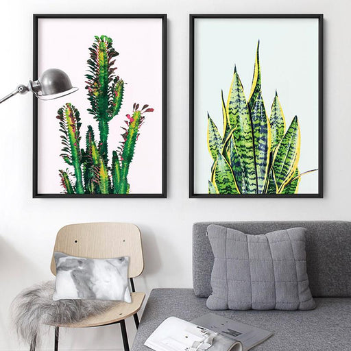 Cactus Succulent Snake Plant - Art Print - Ozark Home