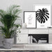 Monstera Scandi Leaf Watercolour (Black) - Art Print - Ozark Home