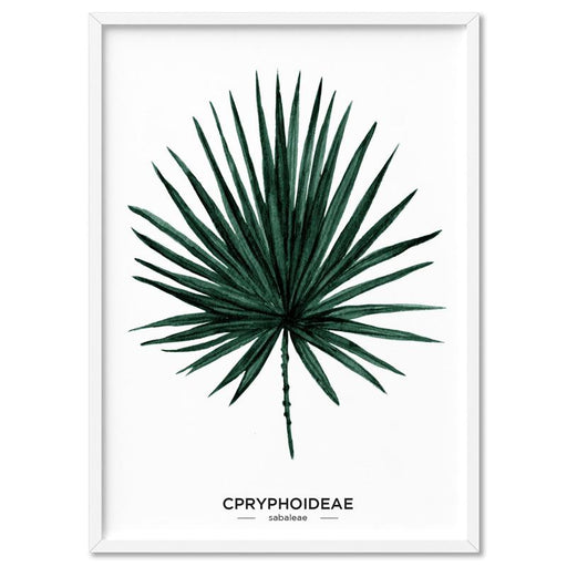 Fan Palm Scandi Leaf Watercolour (dark green) - Art Print - Ozark Home