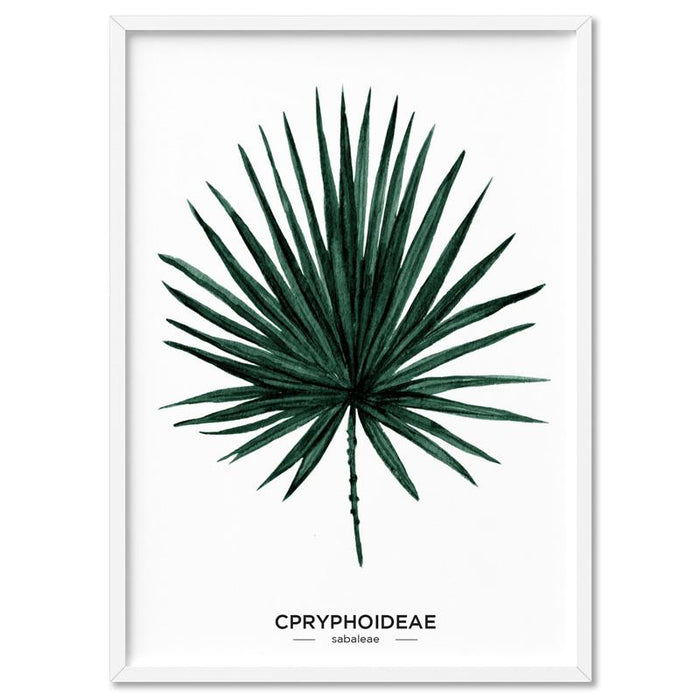 Fan Palm Scandi Leaf Watercolour (dark green) - Art Print - Ozark Home