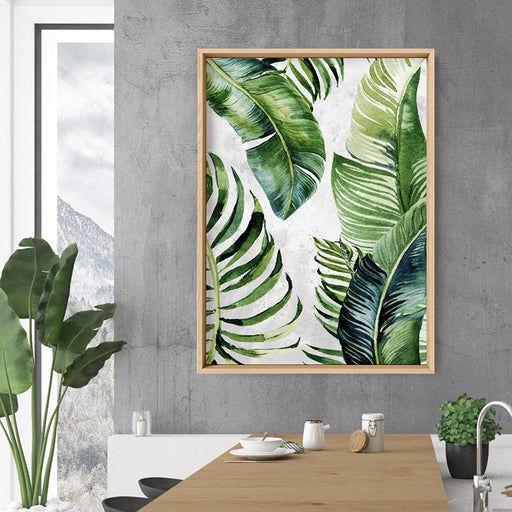 Tropical Palm & Banana Leaves Foliage in Watercolour II - Art Print, Wall Art, Ozark Home 