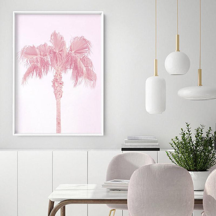 Pink Coastal Palm Tree - Art Print, Wall Art, Ozark Home 