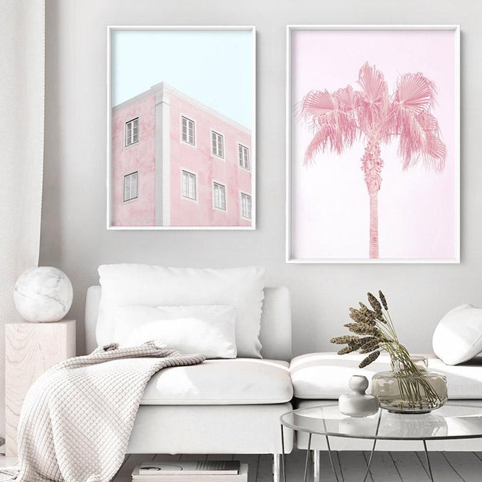 Pink Coastal Palm Tree - Art Print, Wall Art, Ozark Home 