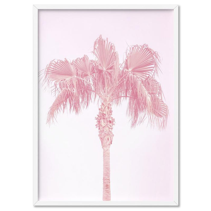 Pink Coastal Palm Tree - Art Print, Wall Art, Ozark Home 