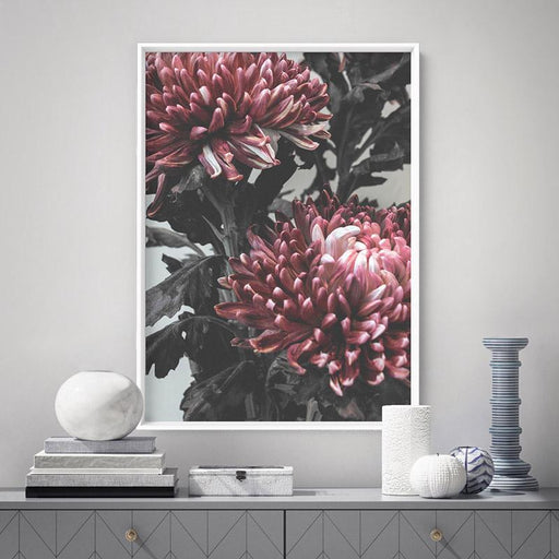 Red Florals / Chrysanthemums in Bloom - Art Print, Wall Art, Ozark Home 