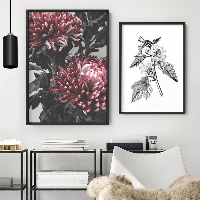 Red Florals / Chrysanthemums in Bloom - Art Print, Wall Art, Ozark Home 