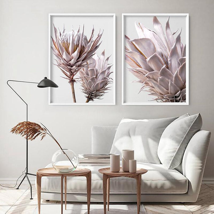 King Protea Duo in Blush - Art Print, Wall Art, Ozark Home 