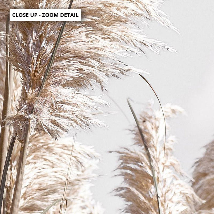 Pampas Grass Portrait in Neutral Tones - Art Print, Wall Art, Ozark Home 