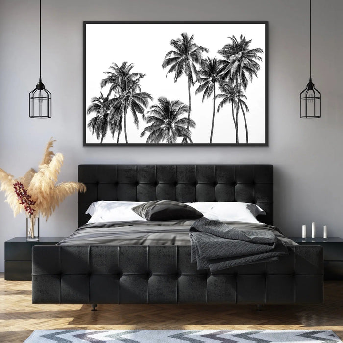 Palm Silhouette - Black and Pastel Palm Tree Photographic Print