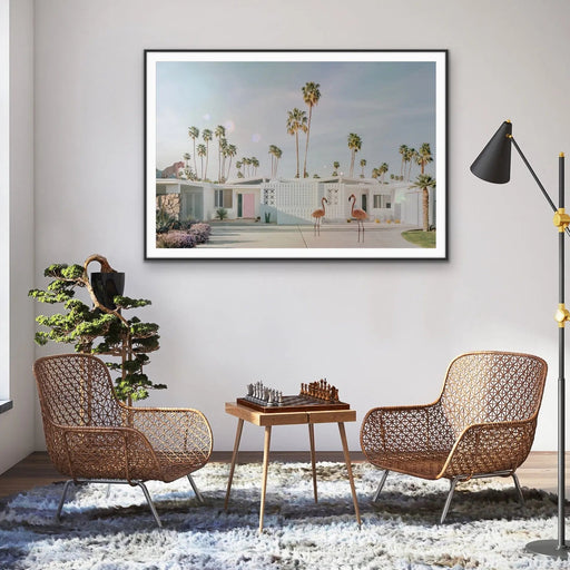 Palm Springs Apocalypse - Mid Century Modern Photographic Print With Flamingo and Leopard, Wall Art, Ozark Home 