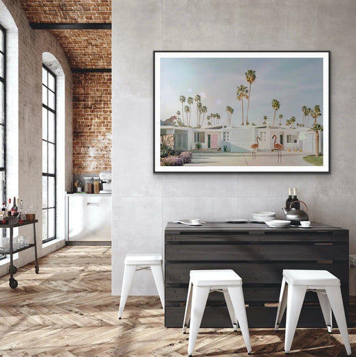 Palm Springs Apocalypse - Mid Century Modern Photographic Print With Flamingo and Leopard, Wall Art, Ozark Home 