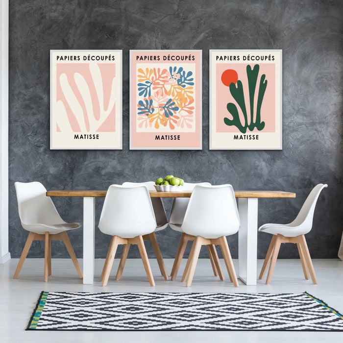 Papiers Decoupes - Matisse Inspired Three Piece Print Set, Wall Art, Ozark Home 