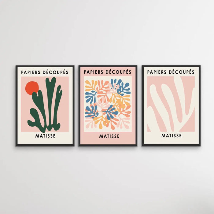 Papiers Decoupes - Matisse Inspired Three Piece Print Set, Wall Art, Ozark Home 