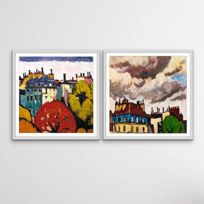 Paris Rooftops 1910-1914 - Set of Prints of Original Paintings By Henry Lyman Sayen