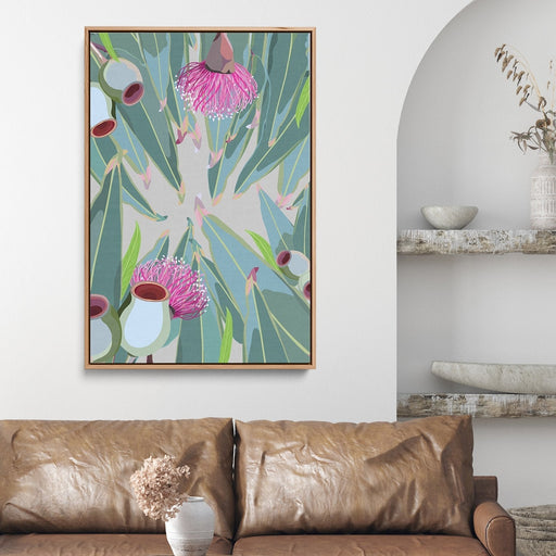 Peek Eucalyptus - Green and Grey Australian Nature Gum Leaf Blossom Print on Canvas or Paper, Wall Art, Ozark Home 