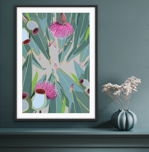 Peek Eucalyptus - Green and Grey Australian Nature Gum Leaf Blossom Print on Canvas or Paper, Wall Art, Ozark Home 