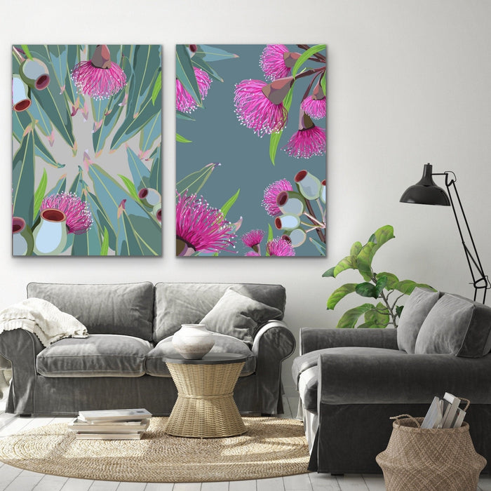 Peek Eucalyptus Two Piece Set - Eucalyptus Illustrations Canvas Print Set, Wall Art, Ozark Home 