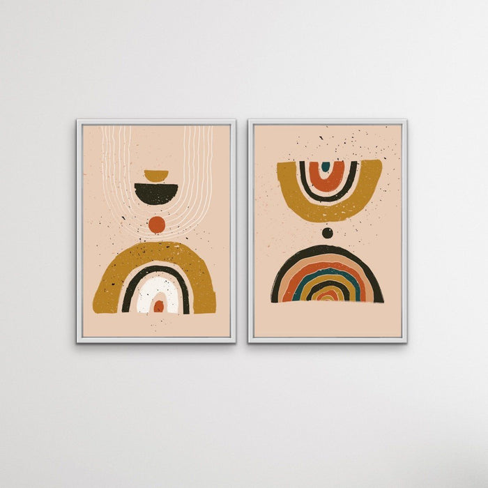 Philosophy - Two Piece Abstract Boho Geometric Minimalist Print Set, Wall Art, Ozark Home 