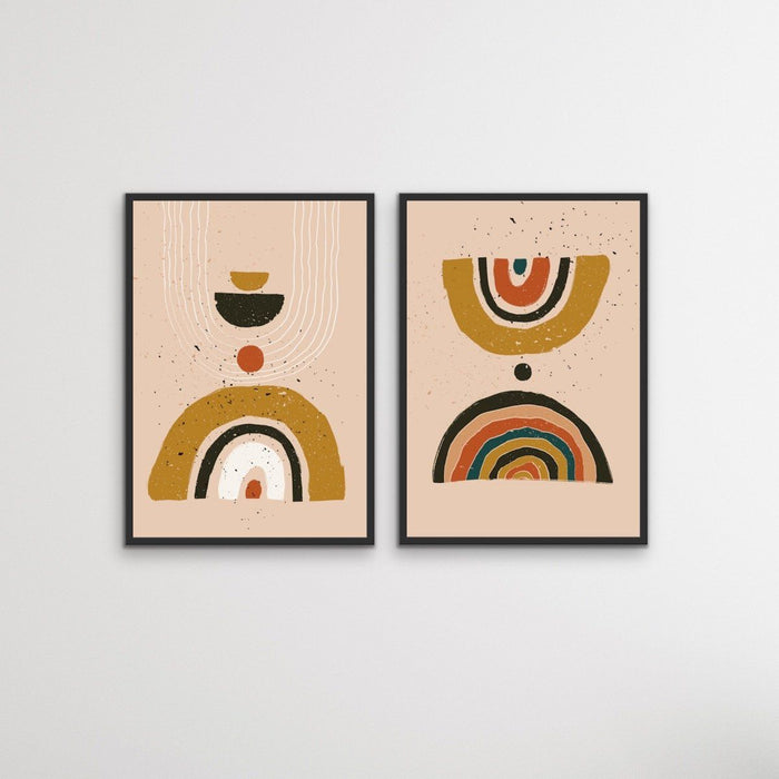 Philosophy - Two Piece Abstract Boho Geometric Minimalist Print Set, Wall Art, Ozark Home 