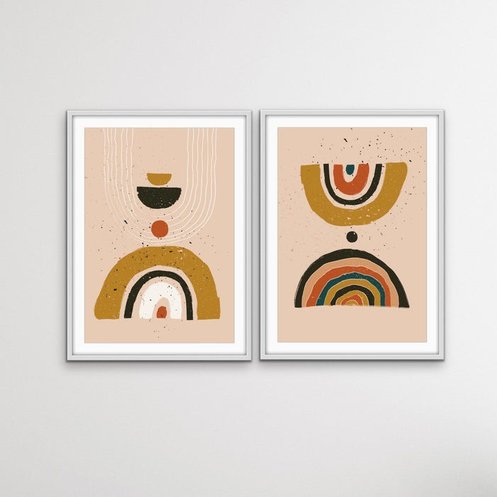 Philosophy - Two Piece Abstract Boho Geometric Minimalist Print Set, Wall Art, Ozark Home 