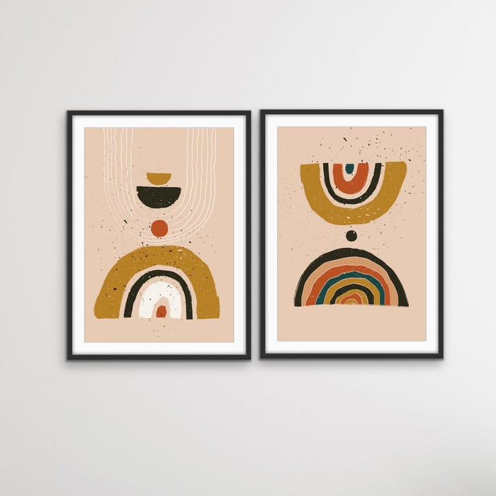 Philosophy - Two Piece Abstract Boho Geometric Minimalist Print Set, Wall Art, Ozark Home 