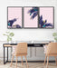 Pink Palms - Three Piece Pink and Green Palm Graphic Wall Art, Wall Art, Ozark Home 