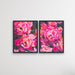 Pink Peony Pair - Two Piece Pink Peony Floral Oil Painting on Stretched Canvas Framed Wall Art, Wall Art, Ozark Home 