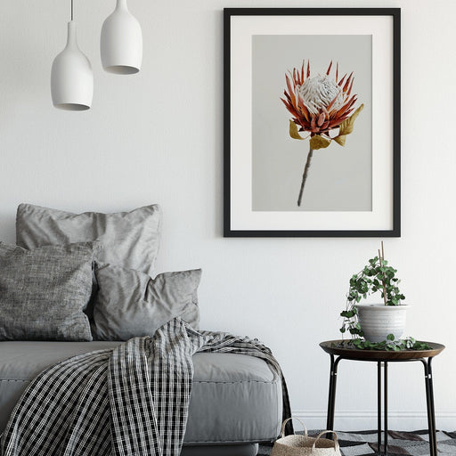 Protea Watercolour - Linen Backdrop Print on Paper Or Canvas, Wall Art, Ozark Home 