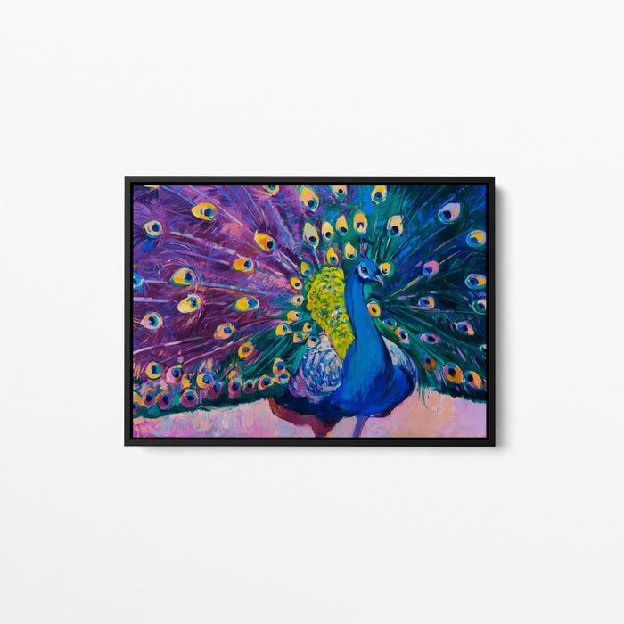 Purple Peacock - Oil Painting Purple Peacock Print Wall Art Canvas