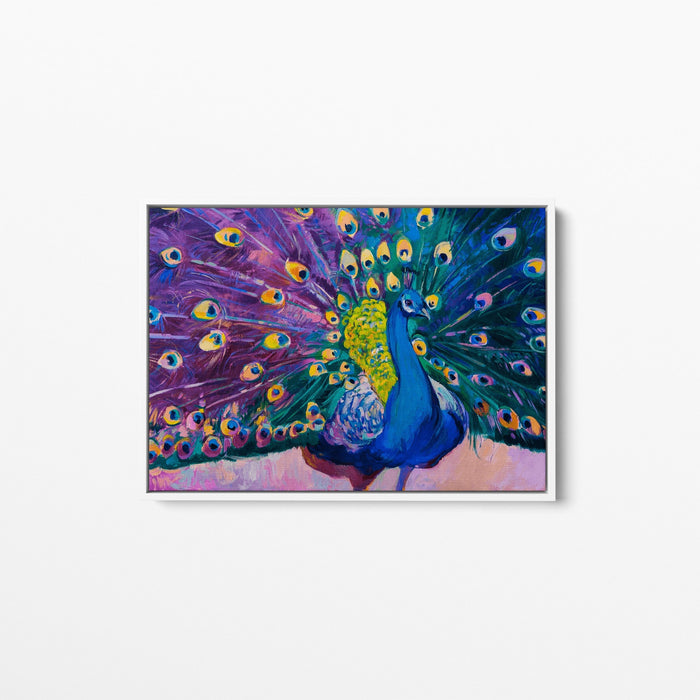 Purple Peacock - Oil Painting Purple Peacock Print Wall Art Canvas