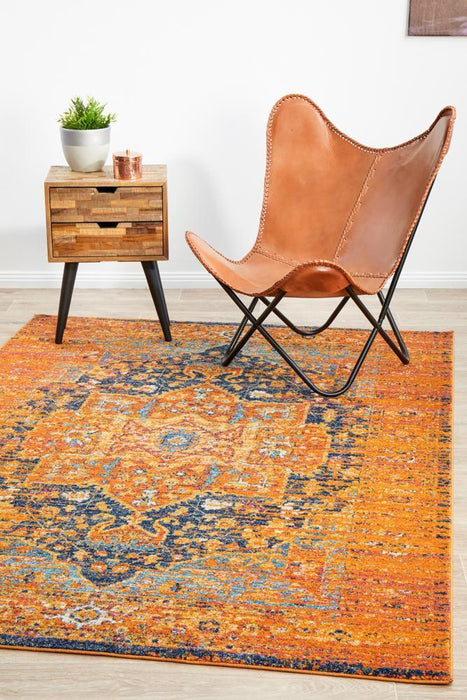 Reyhanli Vivid Rust Transitional Medallion Contemporary Rug, Rugs, Ozark Home 