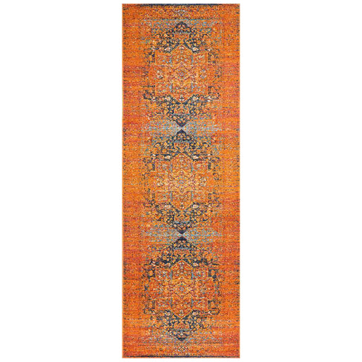 Reyhanli Vivid Rust Transitional Medallion Contemporary Runner Rug, Rugs, Ozark Home 