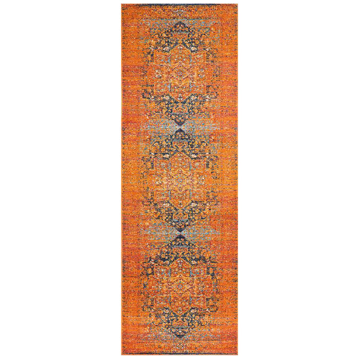 Reyhanli Vivid Rust Transitional Medallion Contemporary Runner Rug, Rugs, Ozark Home 