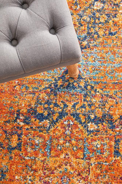 Reyhanli Vivid Rust Transitional Medallion Contemporary Runner Rug, Rugs, Ozark Home 