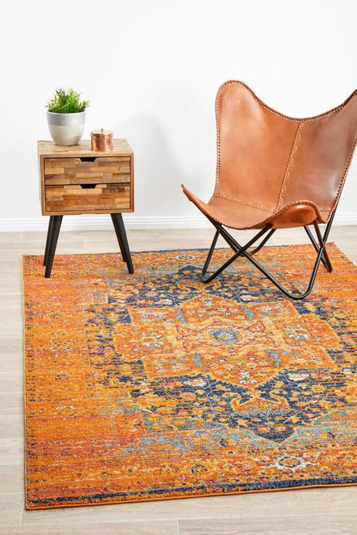 Reyhanli Vivid Rust Transitional Medallion Contemporary Rug, Rugs, Ozark Home 