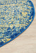 Reyhanli Royal Blue Round Transitional Yellow Medallion Contemporary Rug, Rugs, Ozark Home 