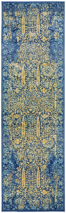 Reyhanli Royal Blue Transitional Yellow Medallion Contemporary Rug, Rugs, Ozark Home 