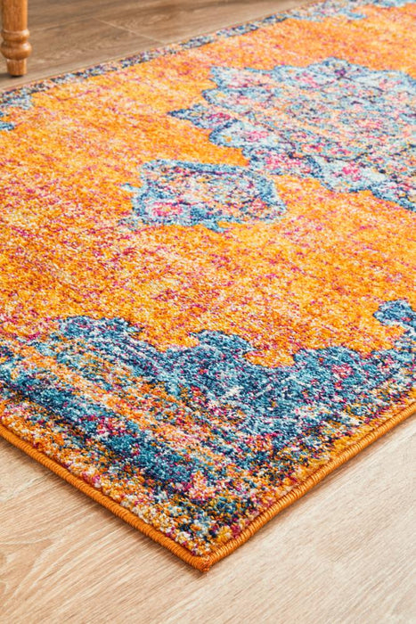 Reyhanli Vivid Rust Transitional Floral Mandala Contemporary Runner Rug, Rugs, Ozark Home 