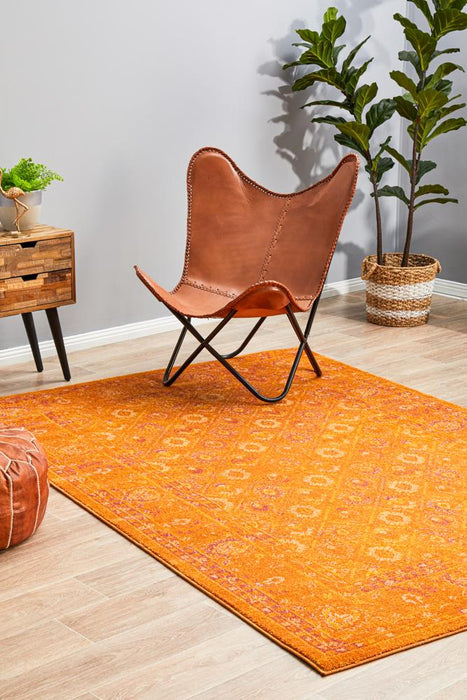 Reyhanli Burnt Orange Transitional Muted Floral Contemporary Rug, Rugs, Ozark Home 